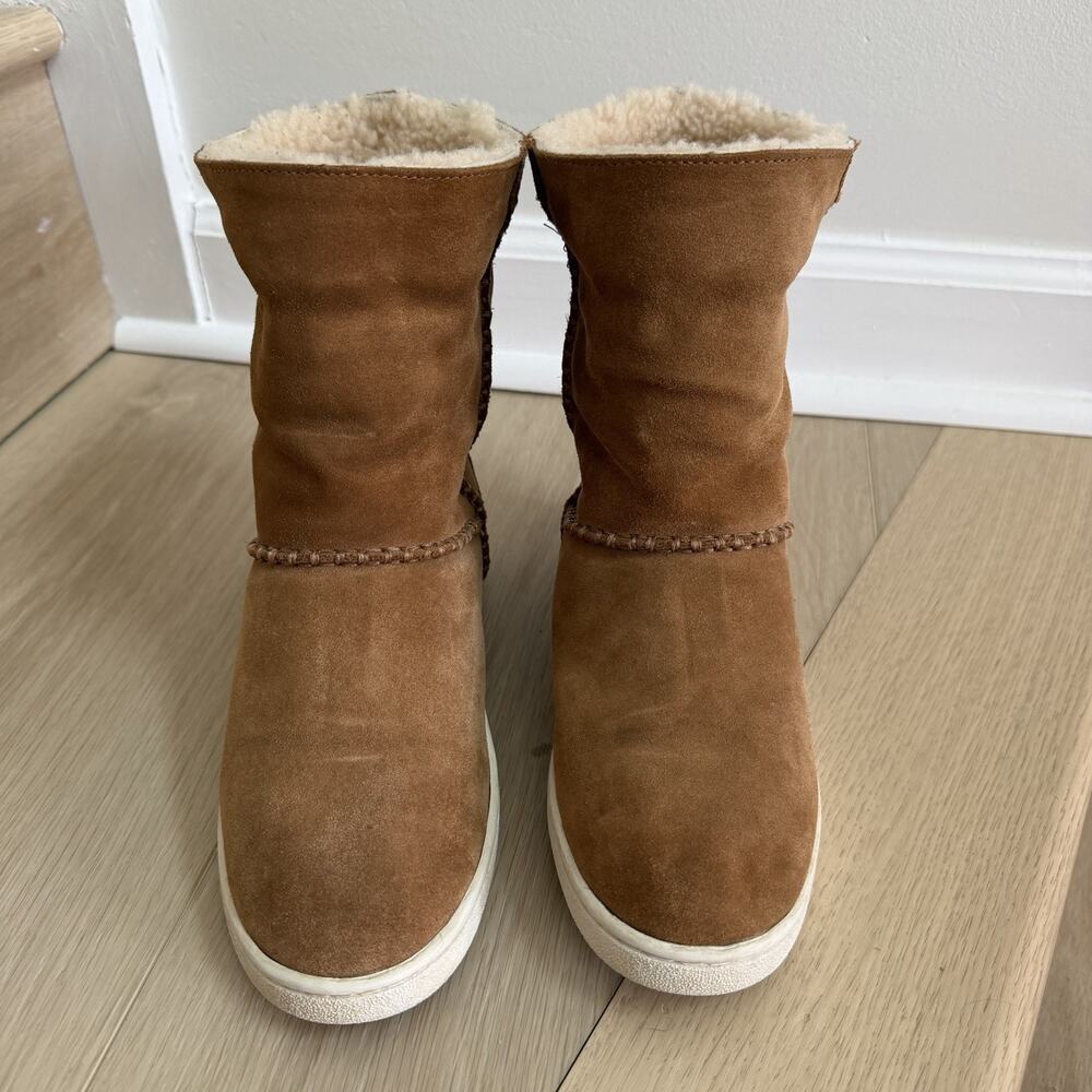 UGG Mika Classic Sneaker Boot In Chestnut Suede With Curly Shearling Cuff Sz 6 - Picture 8 of 11
